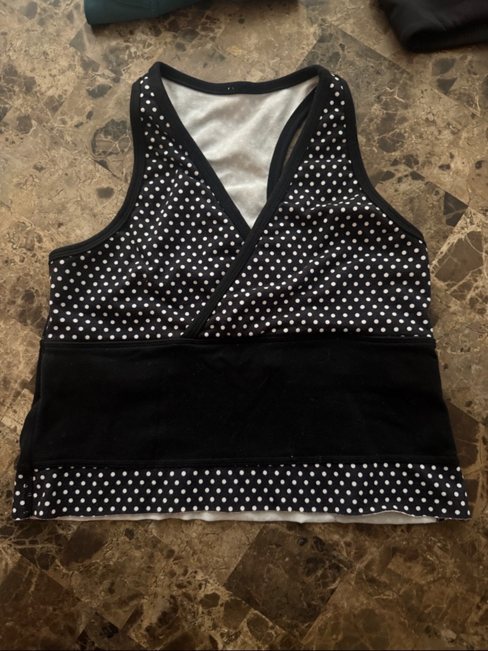 Lululemon Polka Dot Racerback Tank Top - Black & White